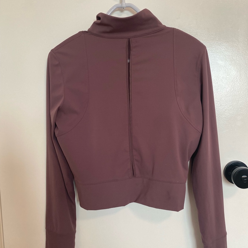 Mauve Long Sleeve Cropped Athletic Jacket